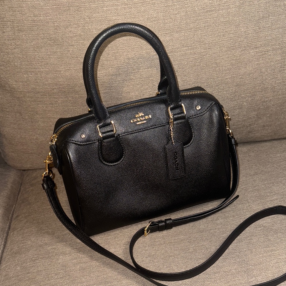 Coach Black Leather Satchel - Picture 2 of 8